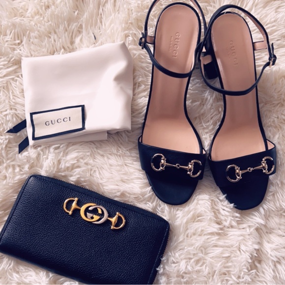 NEW Gucci Horsebit Leather Block Sandals - Picture 1 of 8